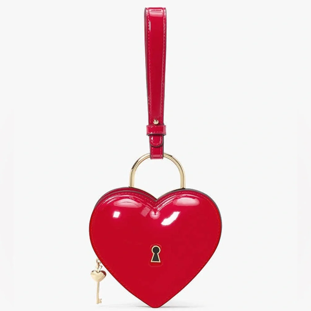 NWT-Kate Spade-Key To My Heart❤️Wristlet-Cherry Rouge-Patent Leather-$128